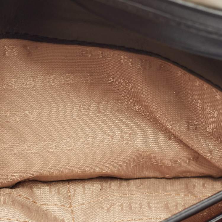 Pre Owned Burberry Beige/Black Supernova Check Coated Canvas and Patent Leather Continental Wallet 