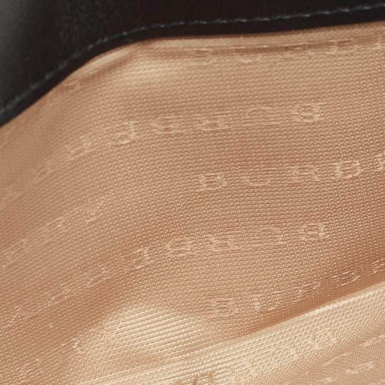Pre Owned Burberry Beige/Black Supernova Check Coated Canvas and Patent Leather Continental Wallet 