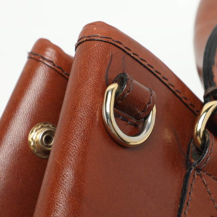 Pre Owned Burberry Brown House Check Canvas and Leather Bridle Whipstitch Tote