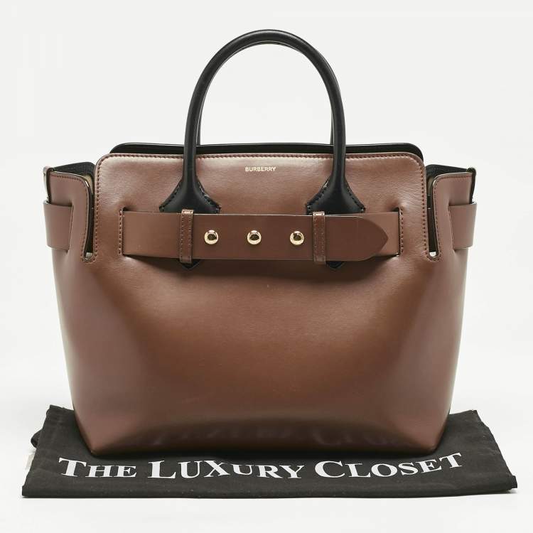 Pre Owned Burberry Brown/Black Leather Small Triple Stud Belt Bag