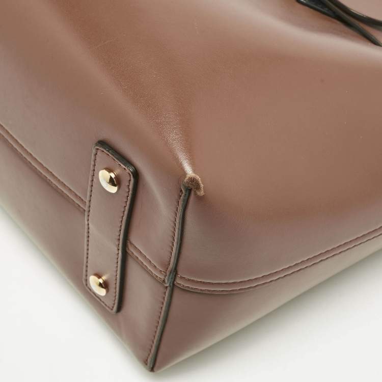 Pre Owned Burberry Brown/Black Leather Small Triple Stud Belt Bag