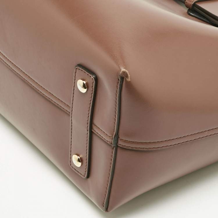 Pre Owned Burberry Brown/Black Leather Small Triple Stud Belt Bag