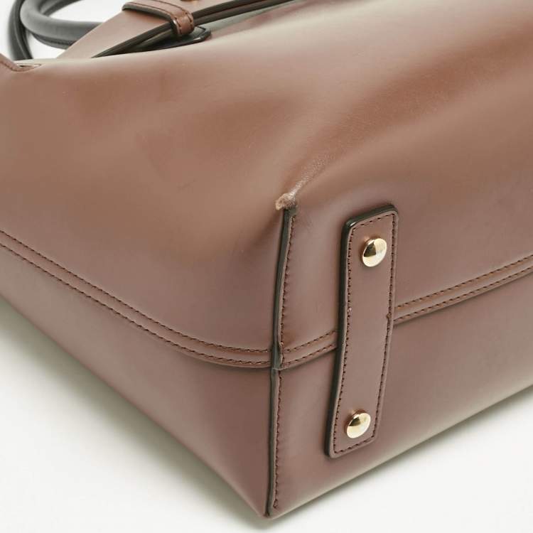 Pre Owned Burberry Brown/Black Leather Small Triple Stud Belt Bag