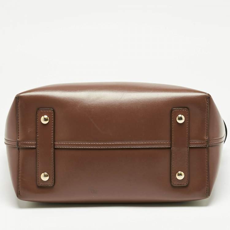 Pre Owned Burberry Brown/Black Leather Small Triple Stud Belt Bag