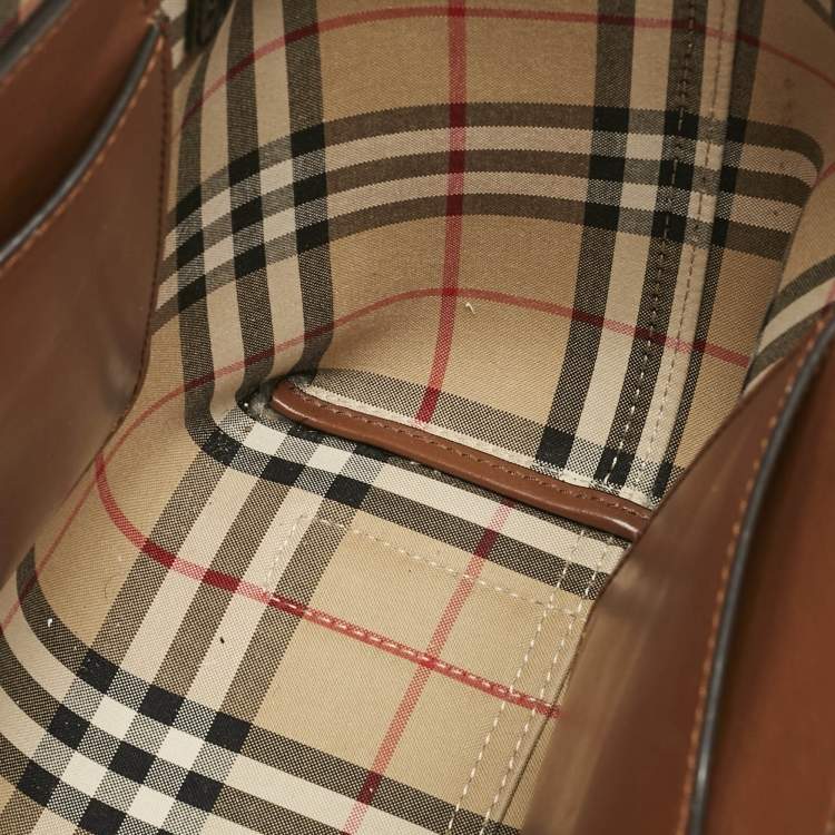 Pre Owned Burberry Brown/Black Leather Small Triple Stud Belt Bag