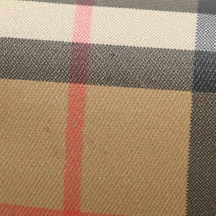 Pre Owned Burberry Beige Vintage Check Coated Canvas Henley Wallet On Chain