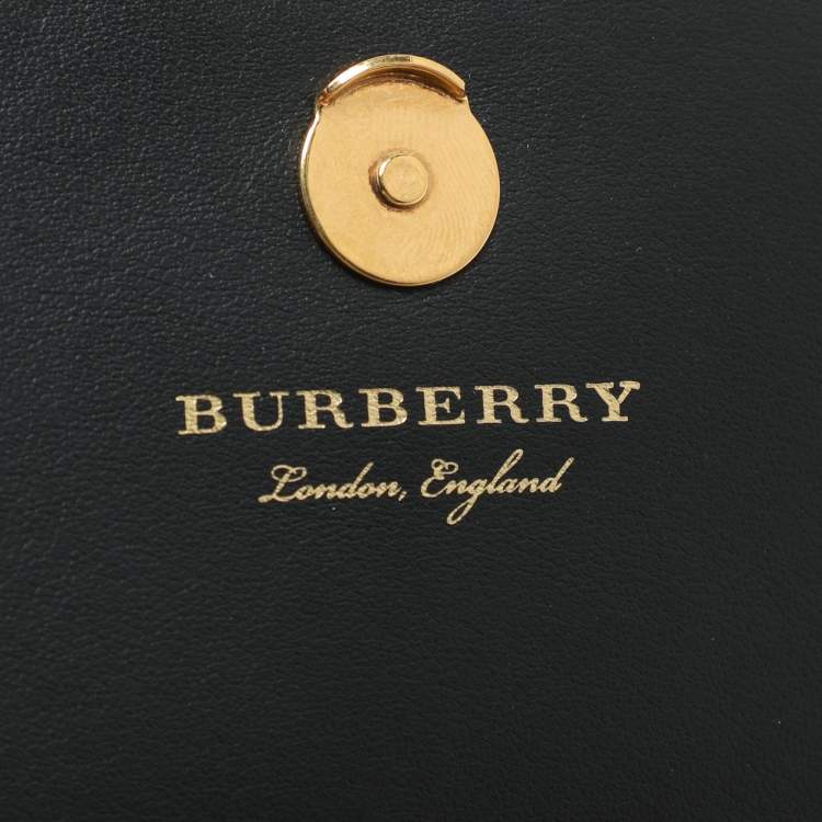 Pre Owned Burberry Beige Vintage Check Coated Canvas Henley Wallet On Chain