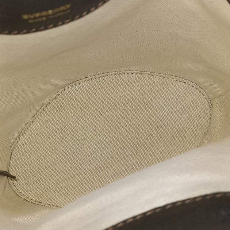 Pre Owned Burberry Black Leather Mini TB Bucket Bag