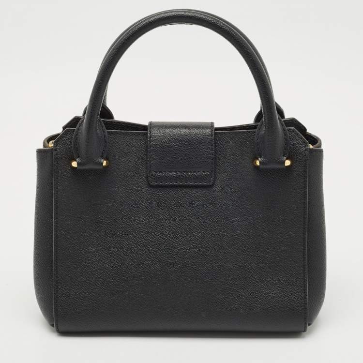 مملوكة مسبقًا Burberry Black Leather Small Buckle Tote