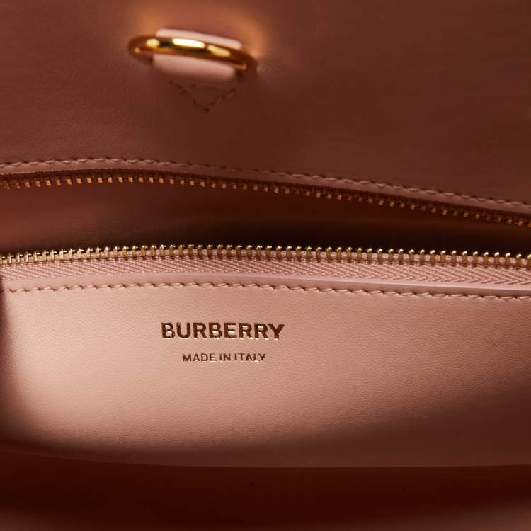 Pre Owned Burberry Dusky Pink Leather Small Frances Tote