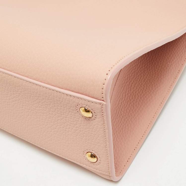 Pre Owned Burberry Dusky Pink Leather Small Frances Tote