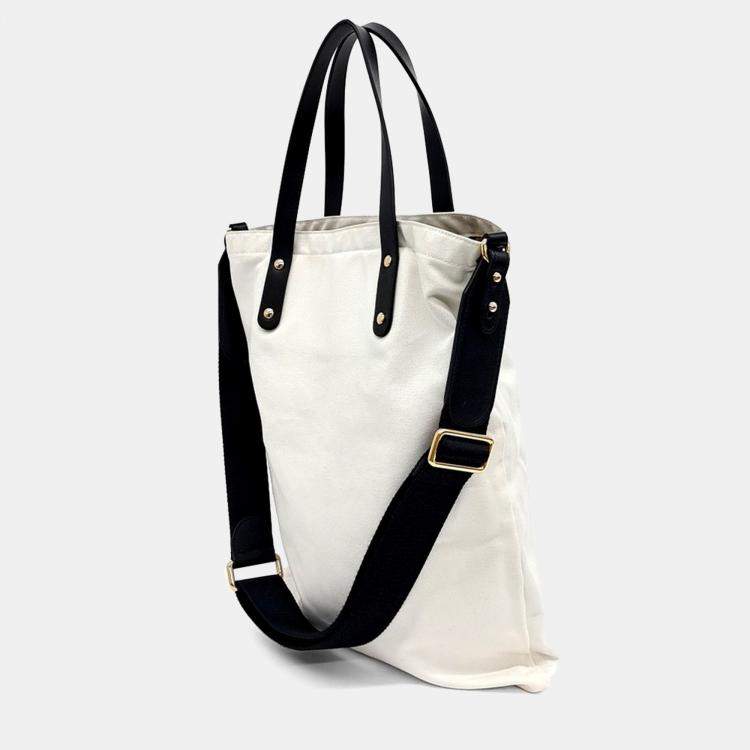 Pre Owned Burberry Cream Fabric tote and shoulder bag