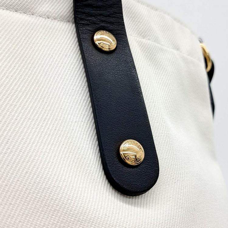 Pre Owned Burberry Cream Fabric tote and shoulder bag