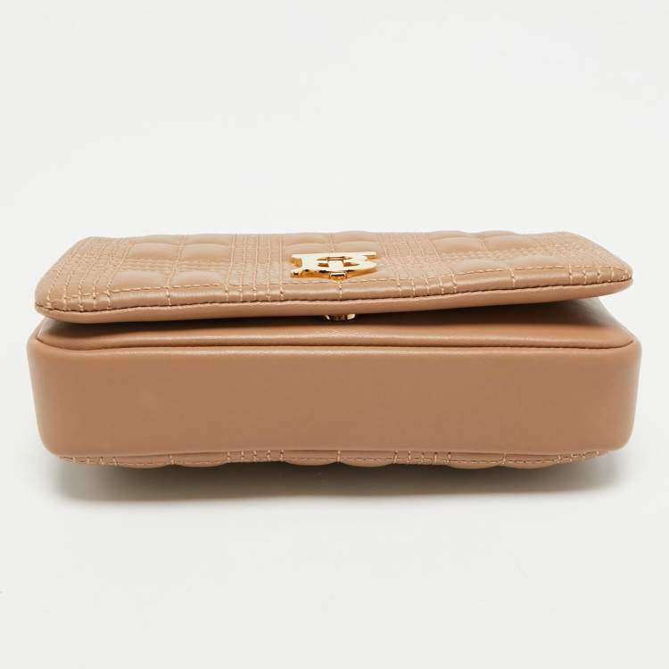 Pre Owned Burberry Beige Leather Mini Lola Chain Crossbody Bag