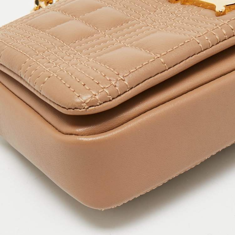 Pre Owned Burberry Beige Leather Mini Lola Chain Crossbody Bag