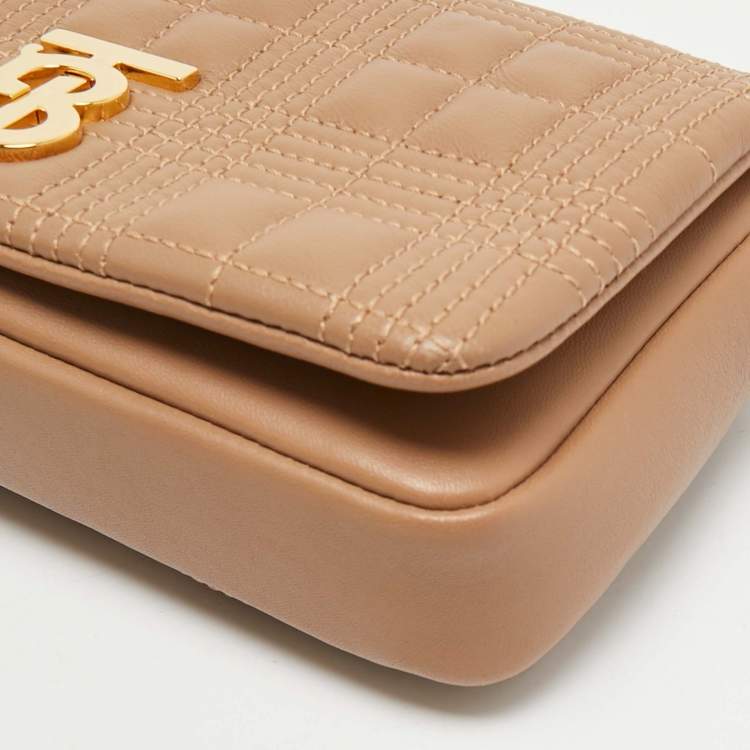 Pre Owned Burberry Beige Leather Mini Lola Chain Crossbody Bag