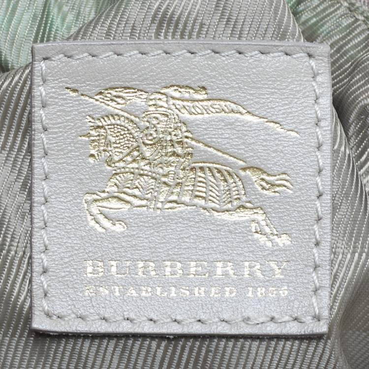Pre Owned Burberry Beige Quilted Leather Beaton Tote