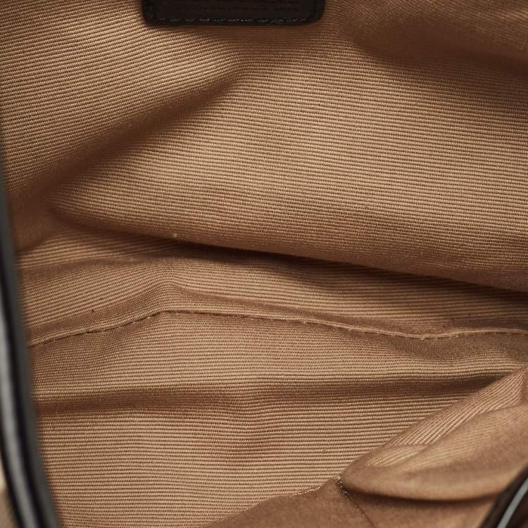 Pre Owned Burberry Black/ Nova Check PVC and Patent Leather Small Barton Hobo