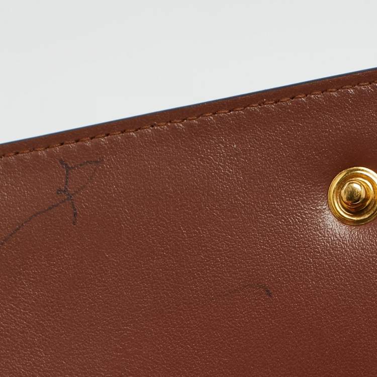Pre Owned Burberry Brown TB Monogram Coated Canvas and Leather Continetal Wallet