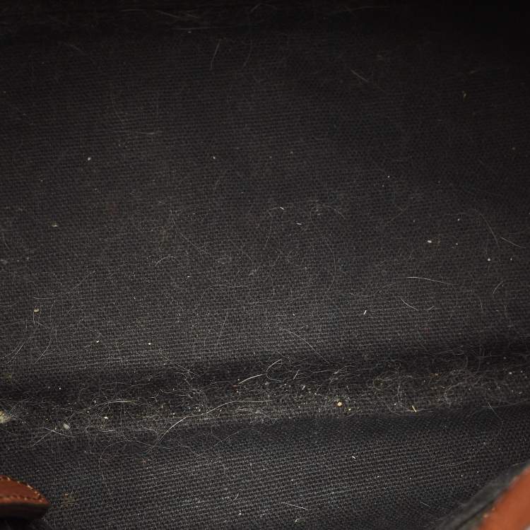 Pre Owned Burberry Brown/Beige House Check Fabric and Leather Small Banner Tote