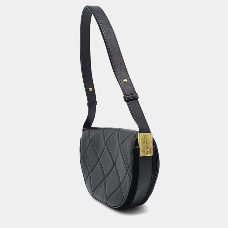 Pre Owned Burberry Black Leather Olympia bag