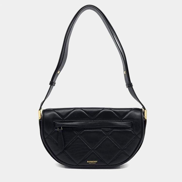 Pre Owned Burberry Black Leather Olympia bag