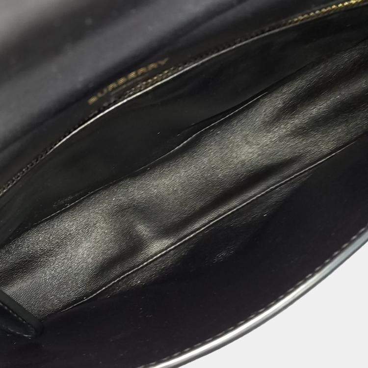 Pre Owned Burberry Black Leather Olympia bag