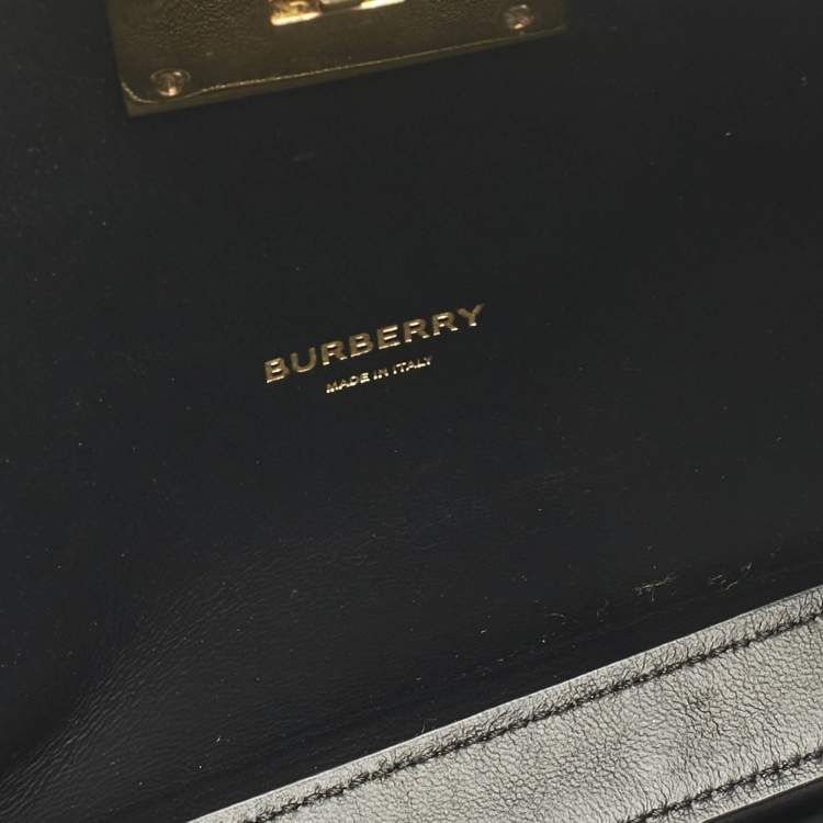 Pre Owned Burberry Bronze Leather Studded Olympia Clutch