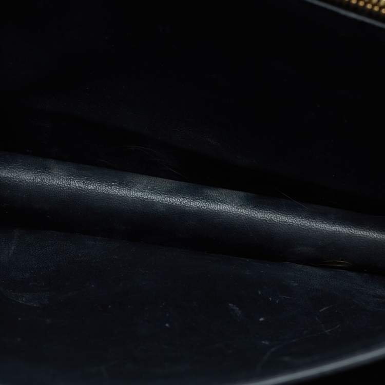 Pre Owned Burberry Black Leather Medium TB Shoulder Bag
