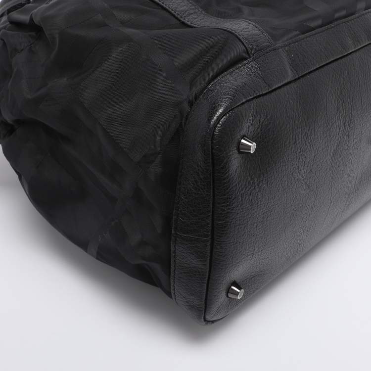 Pre Owned Burberry Black Super Nova Check Nylon Diaper Bag