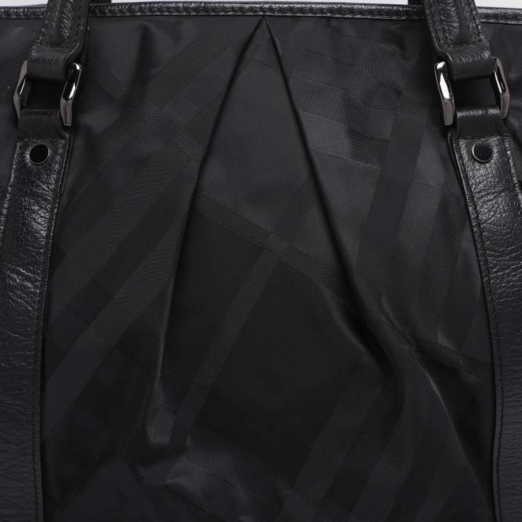 Pre Owned Burberry Black Super Nova Check Nylon Diaper Bag
