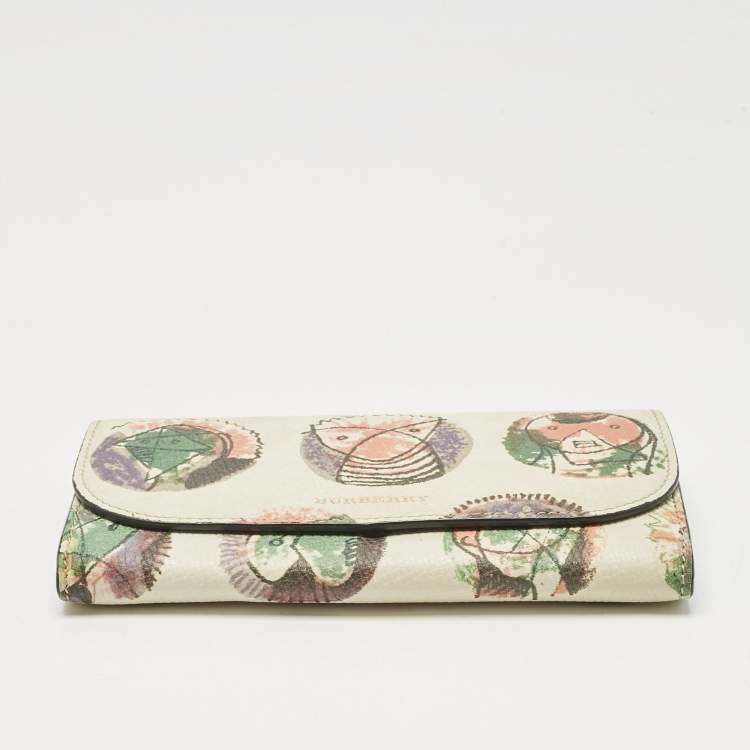 Pre Owned Burberry Multicolor Leather Pallas Heads Continental Wallet