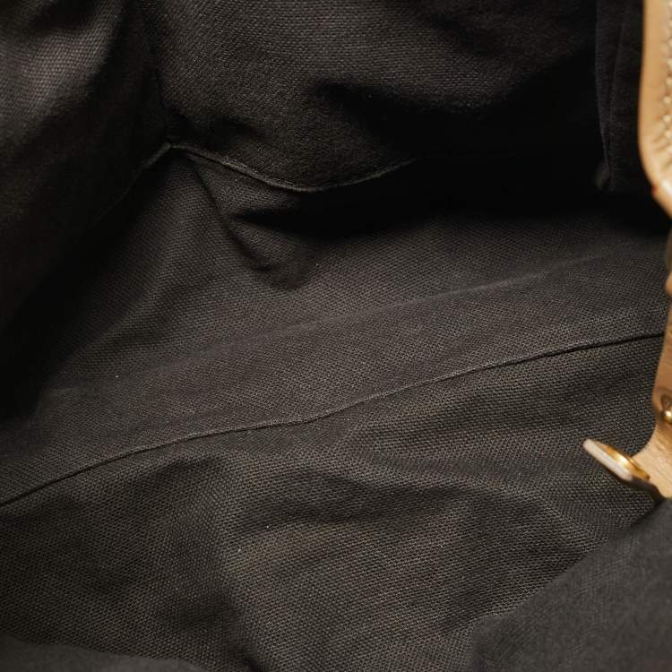 Pre Owned Burberry Beige Haymarket Coated Canvas and Suede Canterbury Tote