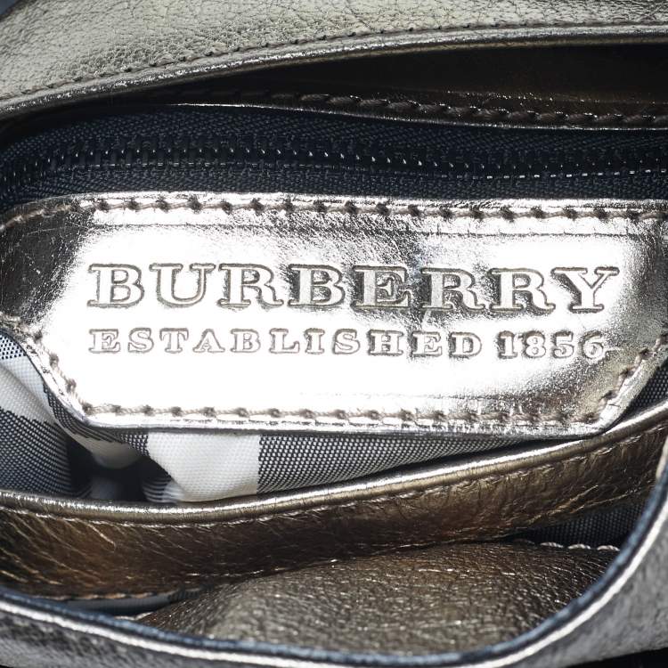 Pre Owned Burberry Goldstone Leather Warrior Drawstring Hobo