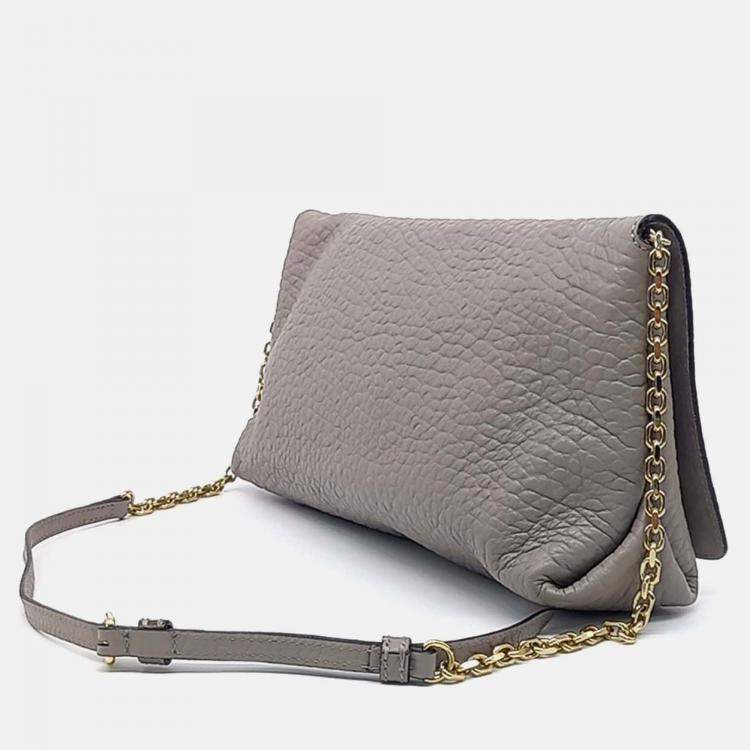 Pre Owned Burberry Grey Leather clutch and crossbody bag