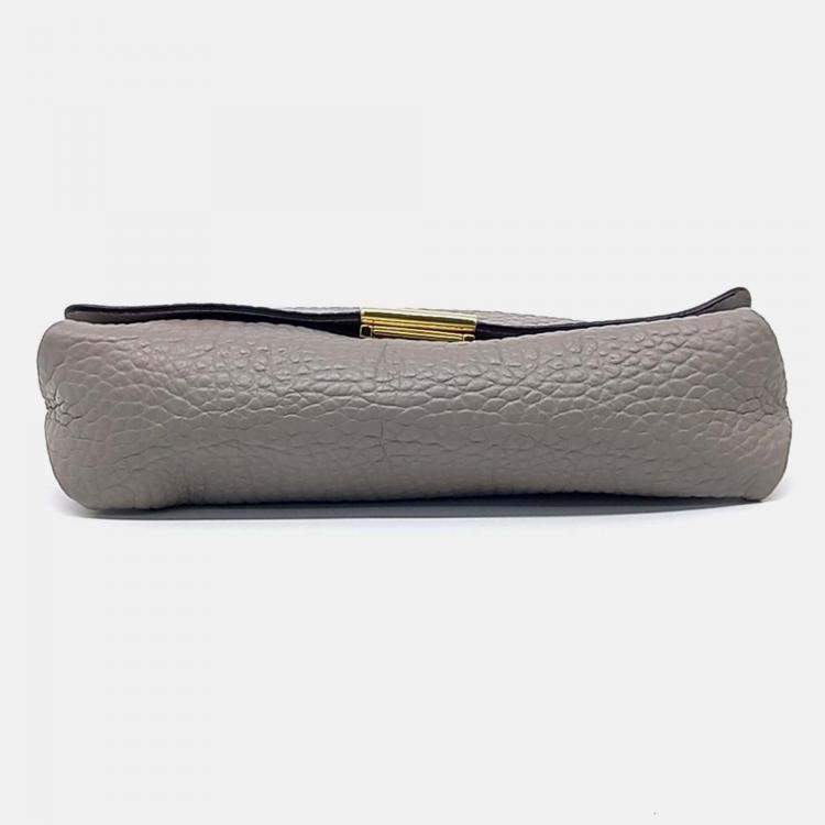 Pre Owned Burberry Grey Leather clutch and crossbody bag