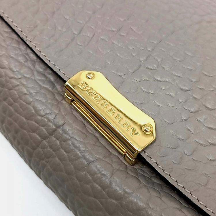 Pre Owned Burberry Grey Leather clutch and crossbody bag