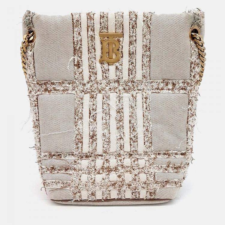 Pre Owned Burberry Beige Fabric Bucket Bag