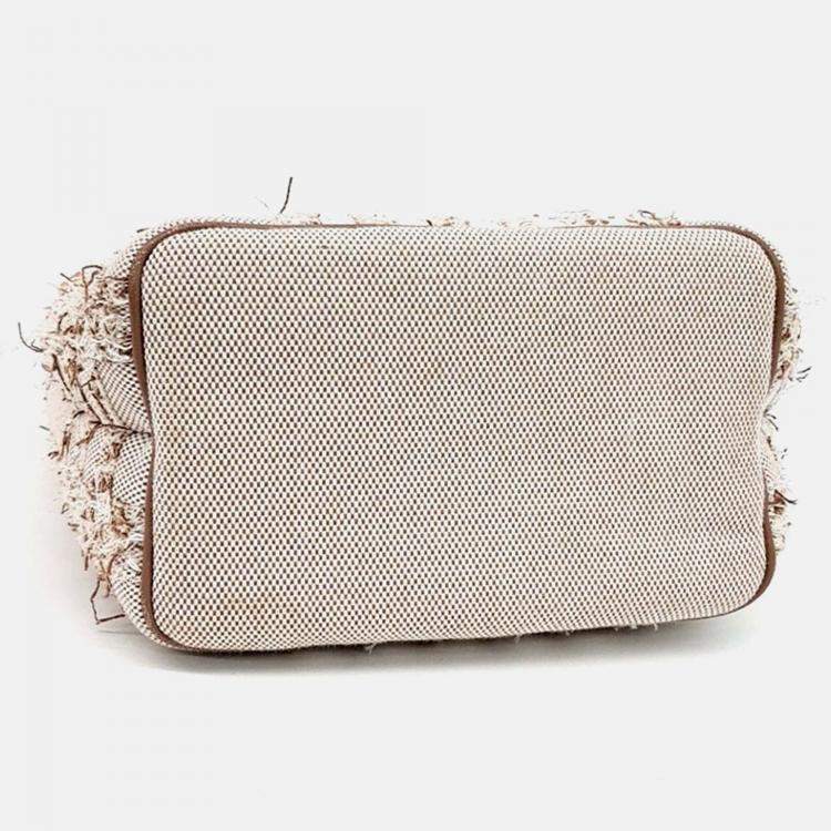 Pre Owned Burberry Beige Fabric Bucket Bag