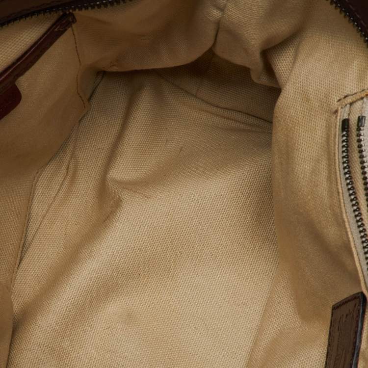 Pre Owned Burberry Beige/Brown Mega Nova Check Canvas and Leather Lowry Tote