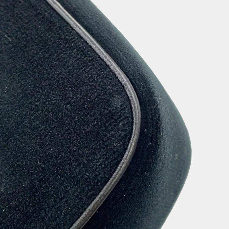 Pre Owned Burberry Lola Bag TB Logo Crystal Bag Black Velvet Rhinestone