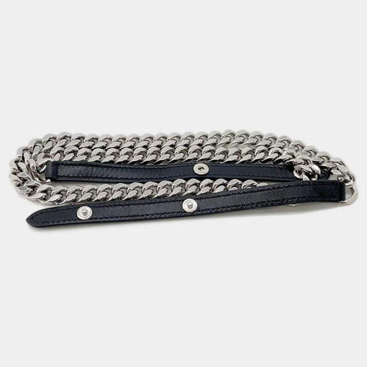Pre Owned Burberry Lola Bag TB Logo Crystal Bag Black Velvet Rhinestone