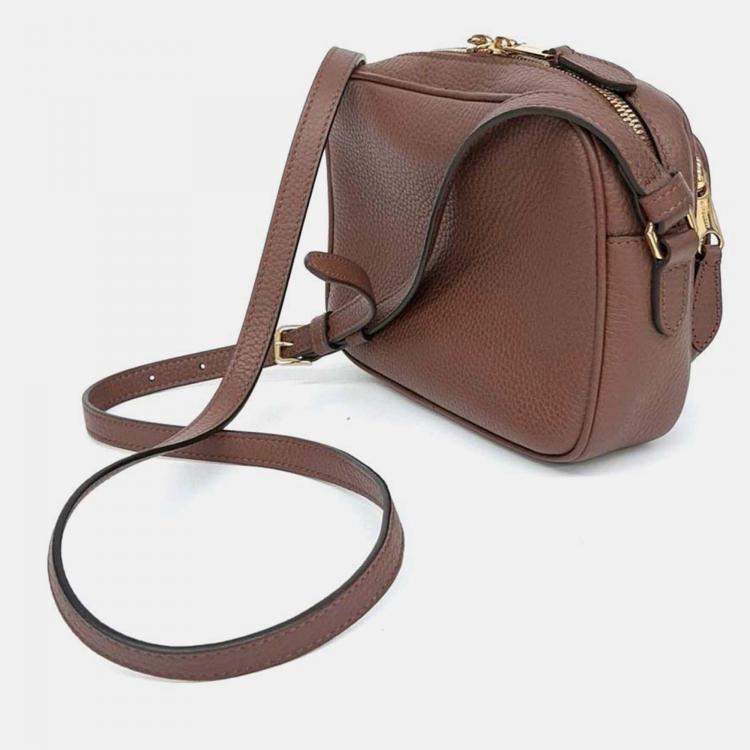 Pre Owned Burberry Brown Leather camera bag