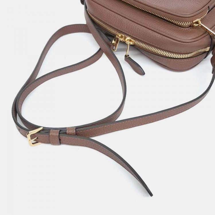 Pre Owned Burberry Brown Leather camera bag