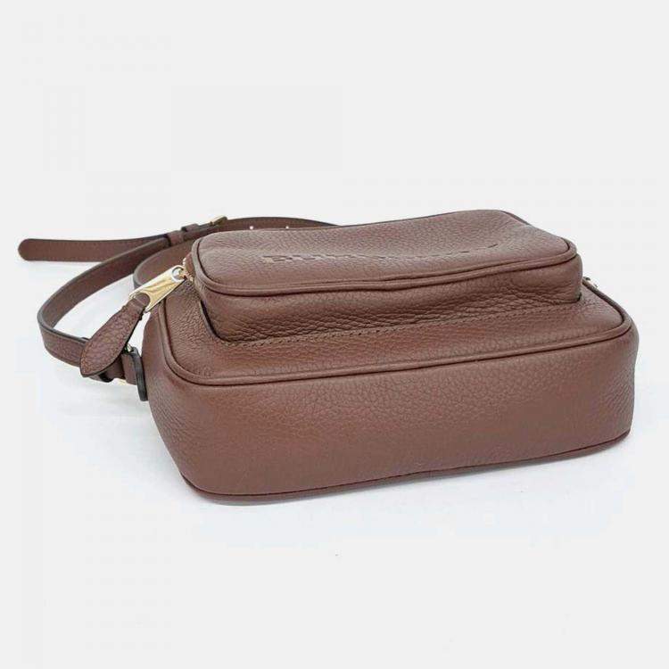 Pre Owned Burberry Brown Leather camera bag