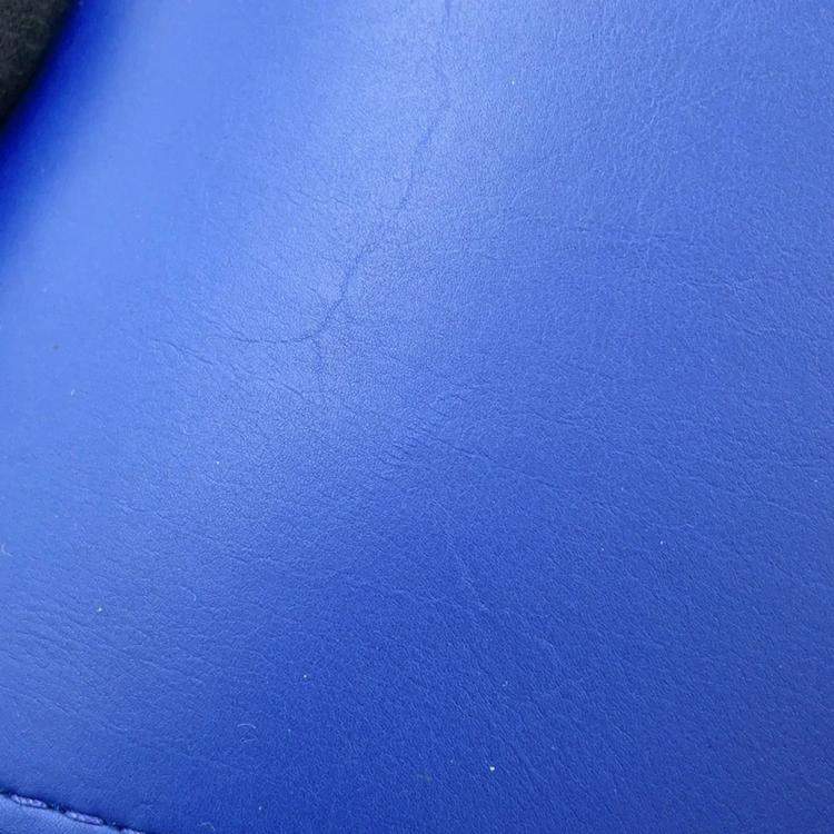 Pre Owned Burberry Check Blue Wool Leather Shopper Tote Bag