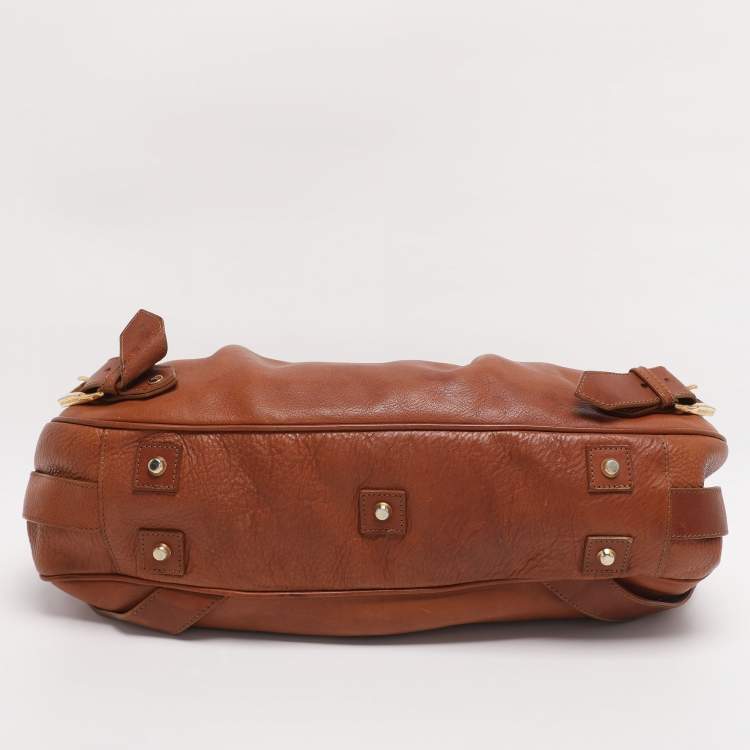 Pre Owned Burberry Tan Leather Margaret Shoulder Bag