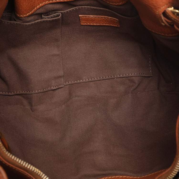 Pre Owned Burberry Tan Leather Margaret Shoulder Bag