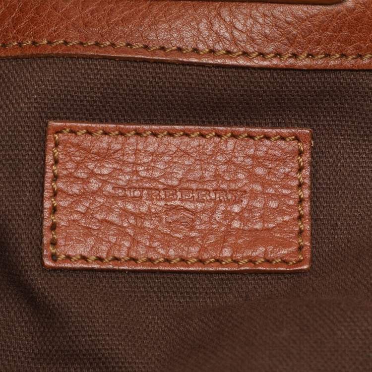 Pre Owned Burberry Tan Leather Margaret Shoulder Bag