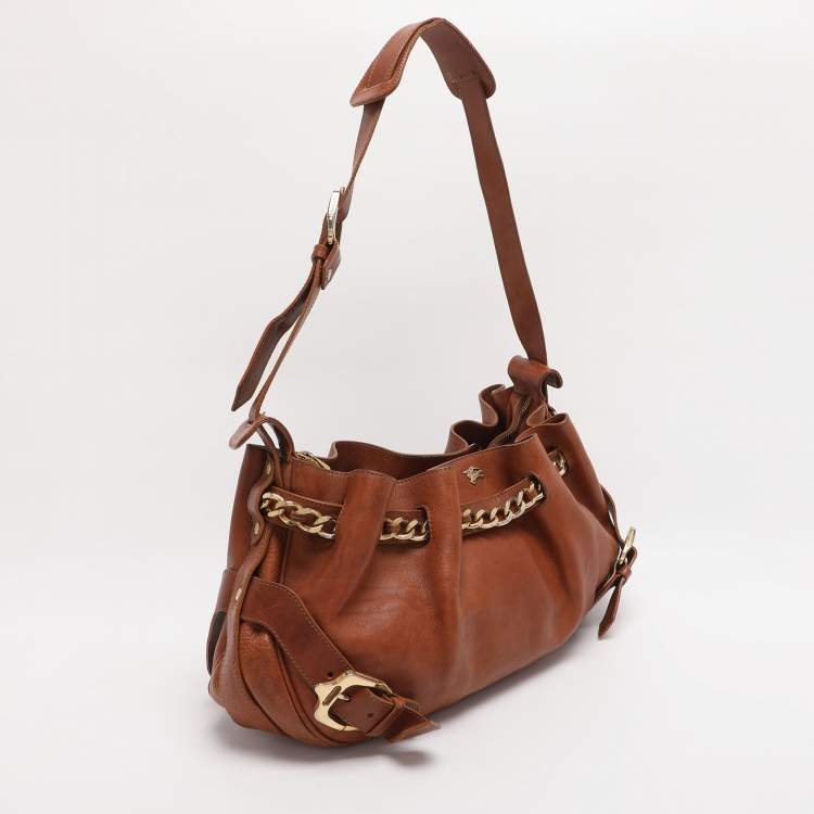 Pre Owned Burberry Tan Leather Margaret Shoulder Bag